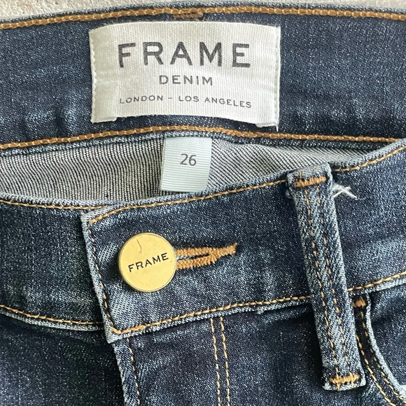 Frame Denim Womens Le Skinny de Jeanne Mid-Rise Denim Distressed Jeans - Picture 6 of 8